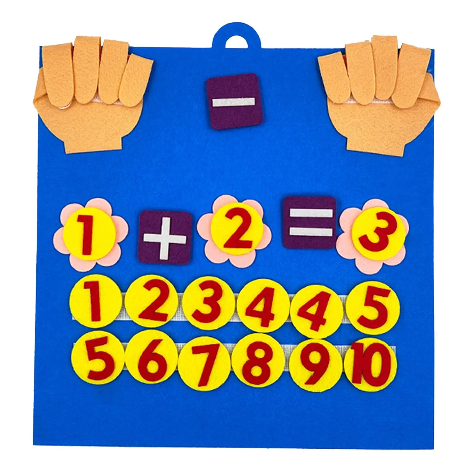 Felt Board Finger Numbers Counting Toy Addition Subtraction Hand Number Math Toy for Toddlers Children 3+ Year Old Boys Girls