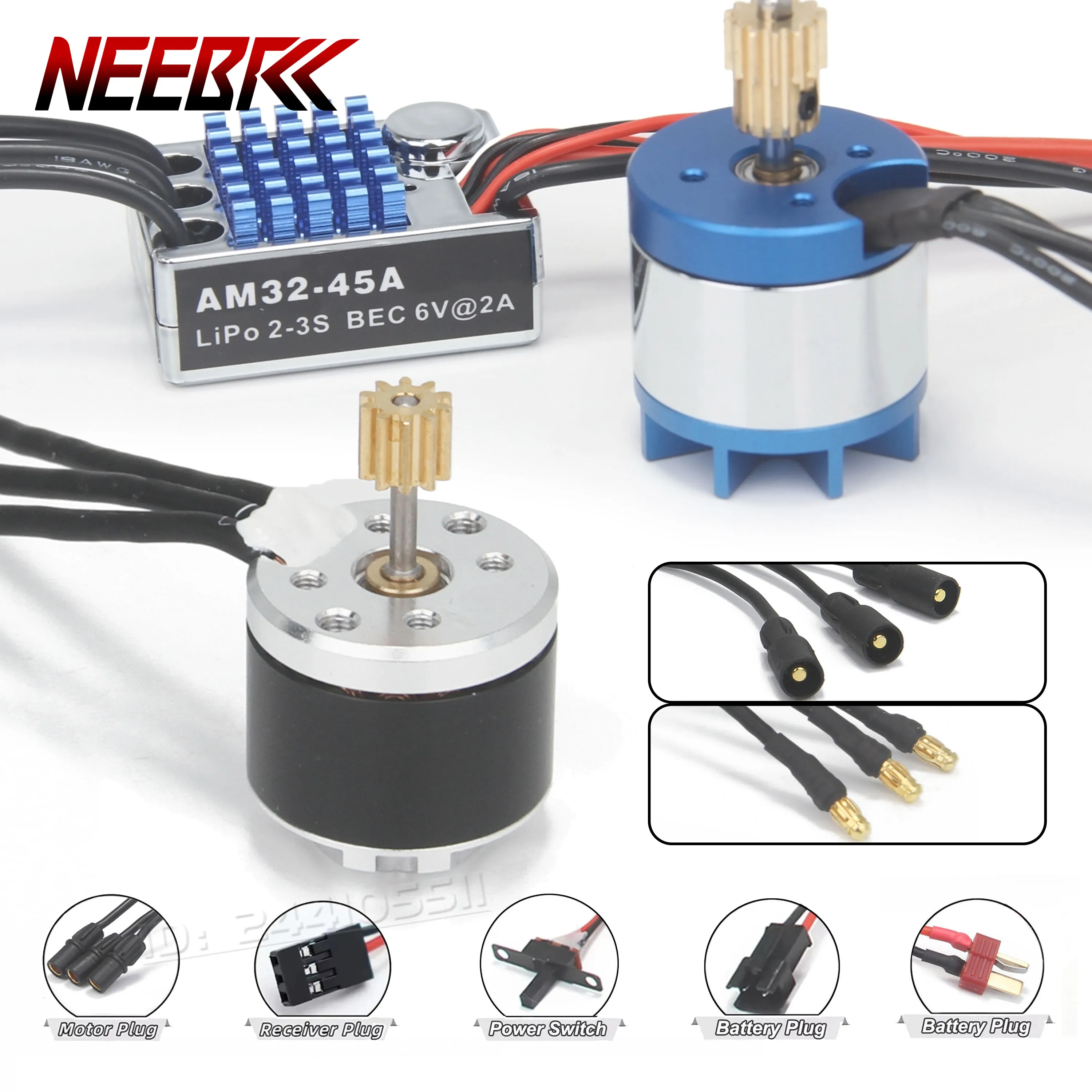 

Бесщеточный мотор NEEBRC 2322 2830 Outrunner с регулятором скорости 45A ESC BEC для радиоуправляемых внедорожных краулеров 1/12 MN82 MN99S MN168 MN78 MN128, запчасть для тюнинга