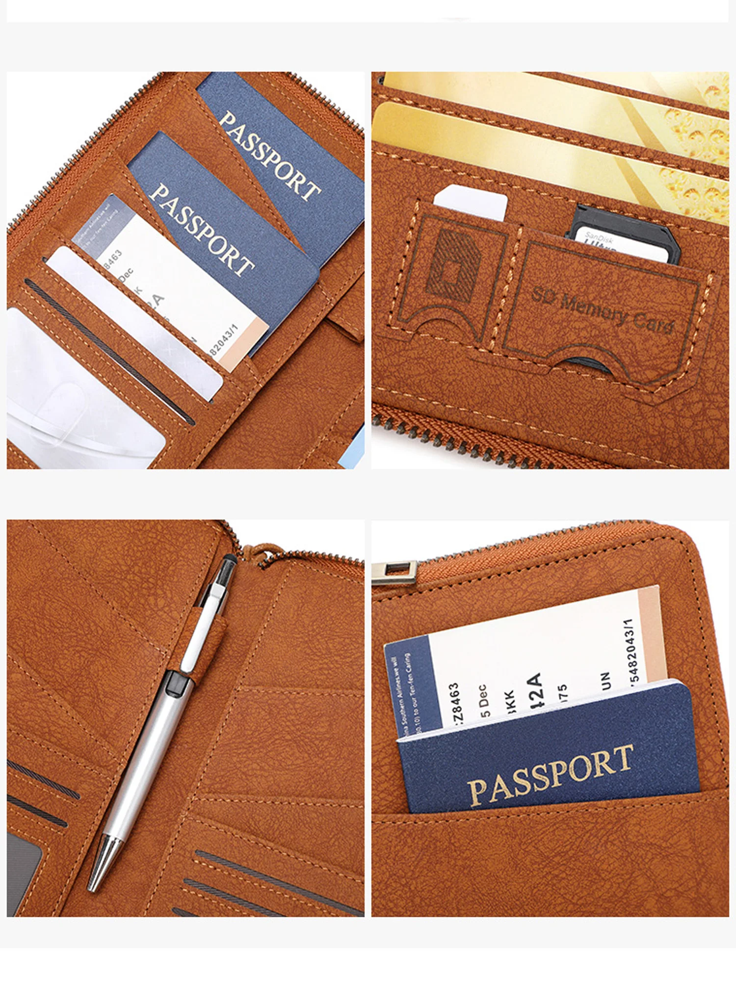 New retro passport bag family size passport bag small large capacity passport holder can hold 4 passport bags travel accessories