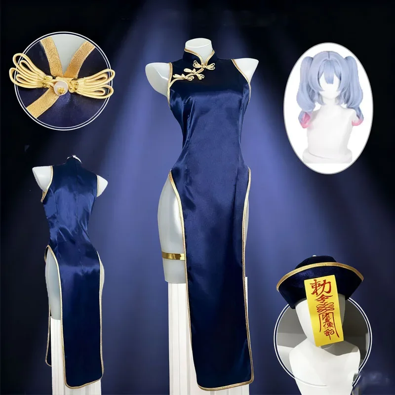 

Аниме Mikuu Rabbit Hole Jiangshi Косплей Cheongsam Костюм Маленький Зомби Mikuu Сексуальная Ципао Шляпа Носки Наряд Костюм для Хэллоуина