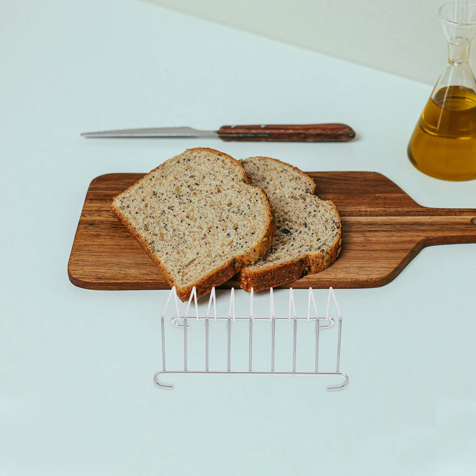 2Pcs Stainless Steel Toast Rack Unique Shape Bread Holder Kitchen Supply Desktop Toast Storage Stand Household Kitchen Tool