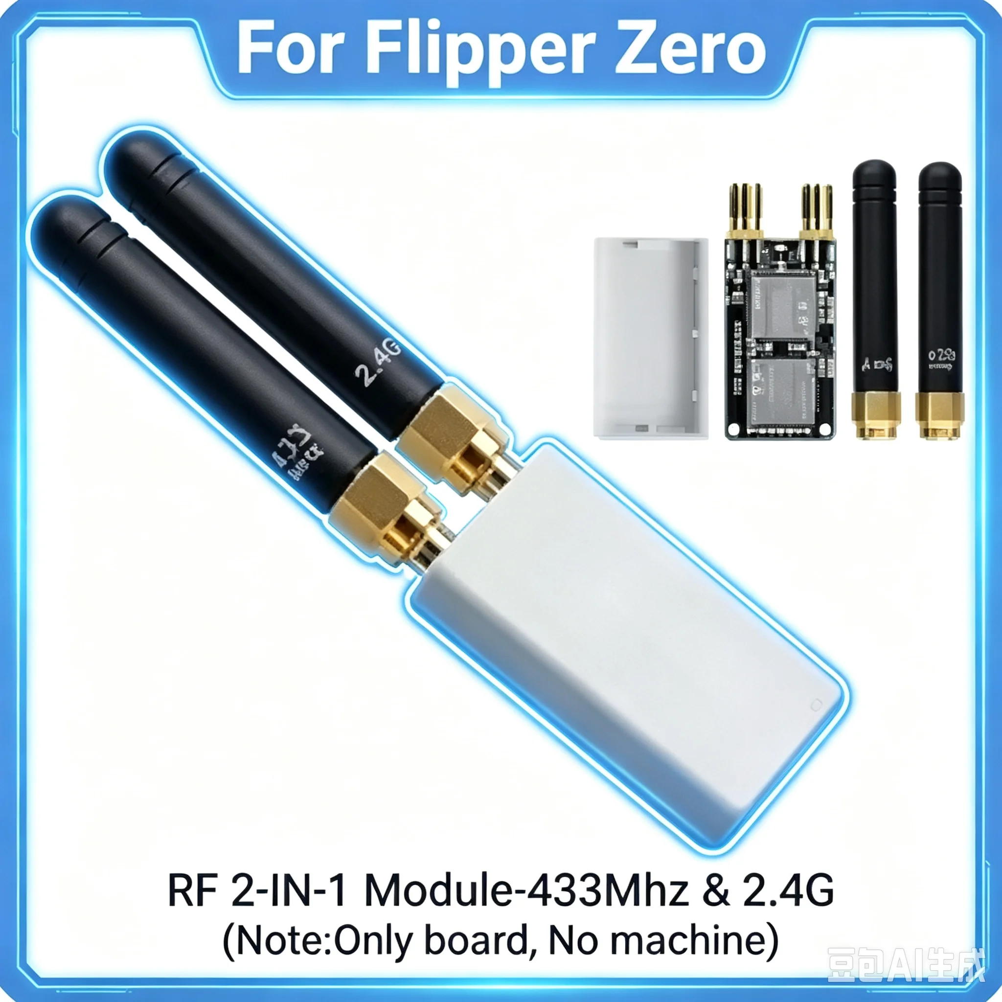 Flipper Zero NRF24 + CC1101 RF Devboard, PINGEQUA RF Lab App-Ready, High Performance，2.4GHz & 433MHz,Auto-Switch
