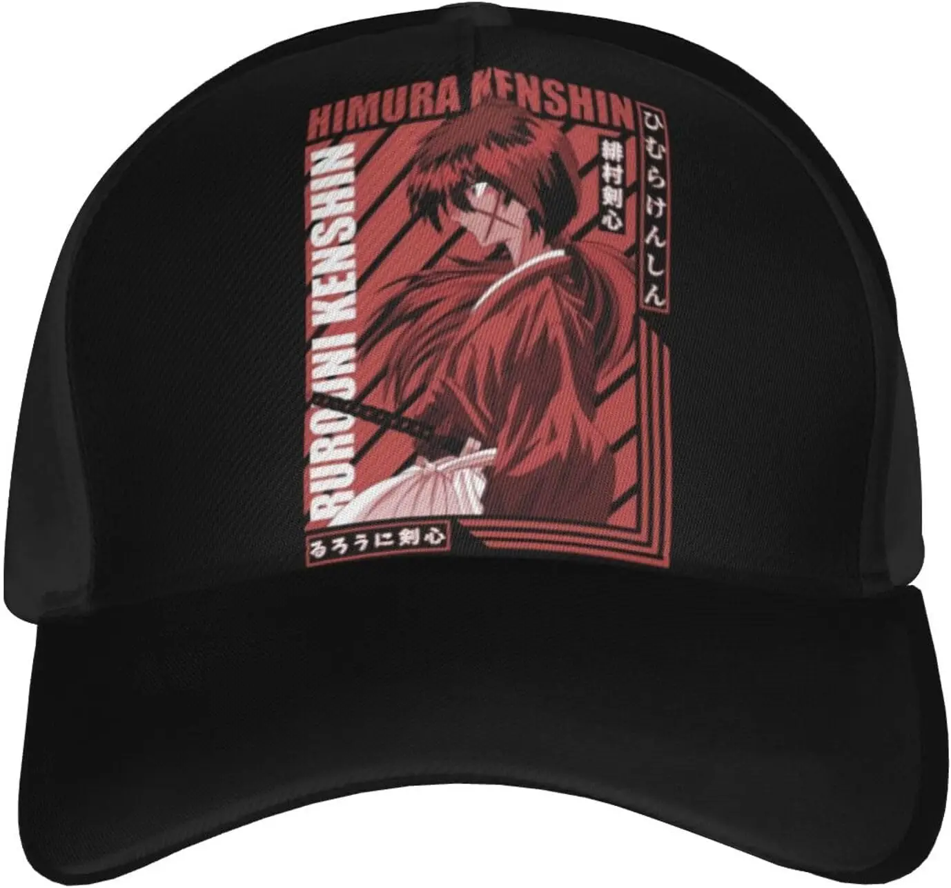 Anime Rurouni Kenshin Himura Kenshin Baseball Cap Unisex Adjustable Casual Chapeau Outdoor Sports Caps Black