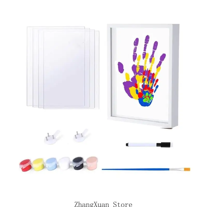 Künstlerisches DIY-Handabdruck-Set mit Holzrahmen, Andenken für Paare, Familien, Kinder, 3 x – Detail 2