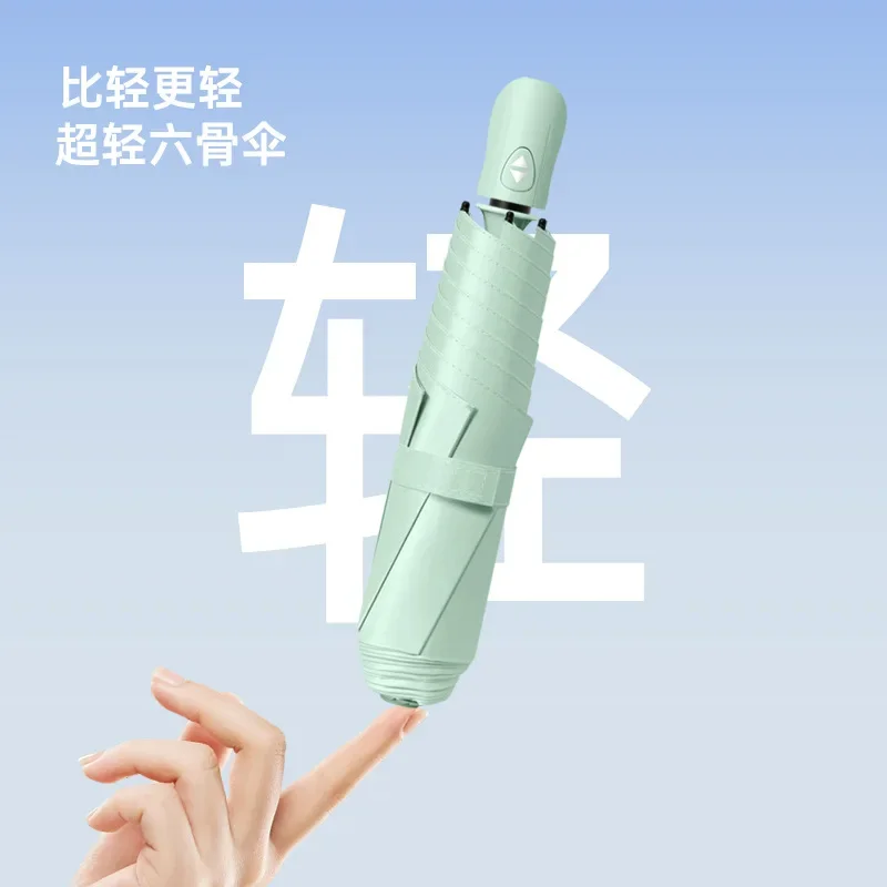 Mini Ultralight Automatic Folding Umbrella for Women, Sun UV UPF50+ Protection, Compact & Lightweight Pencil Rain Umbrellas