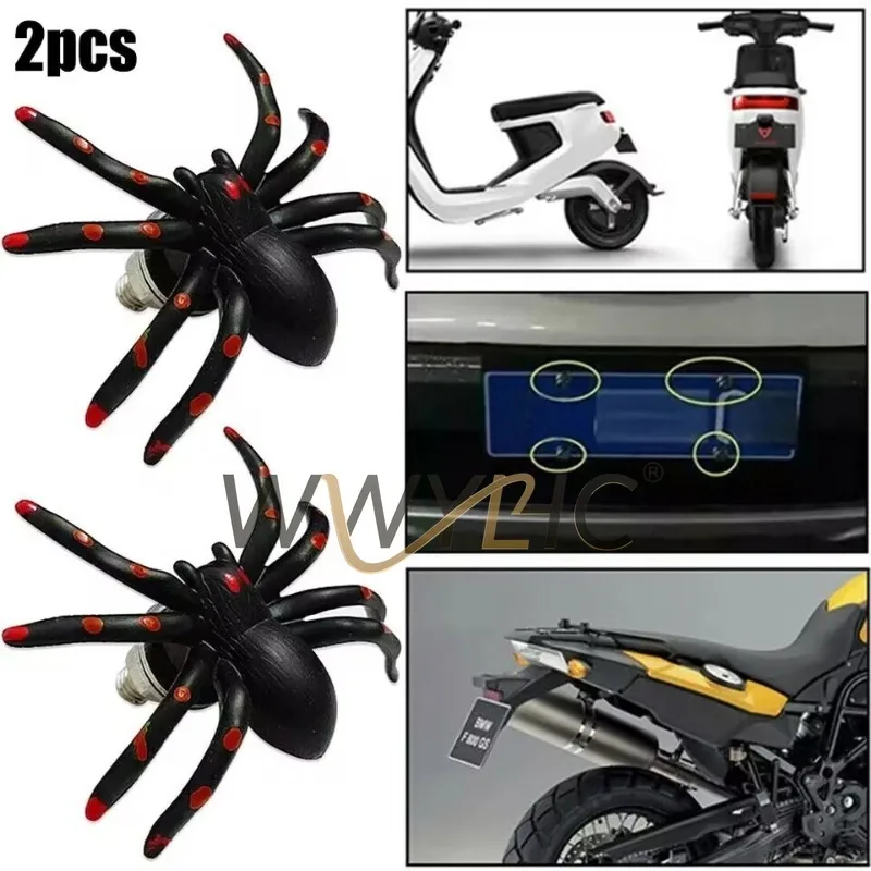 Car, Motorcycle License Plate Holder Screw, Electric Bike Spider Decoration M6 Fixing Screw/pair
