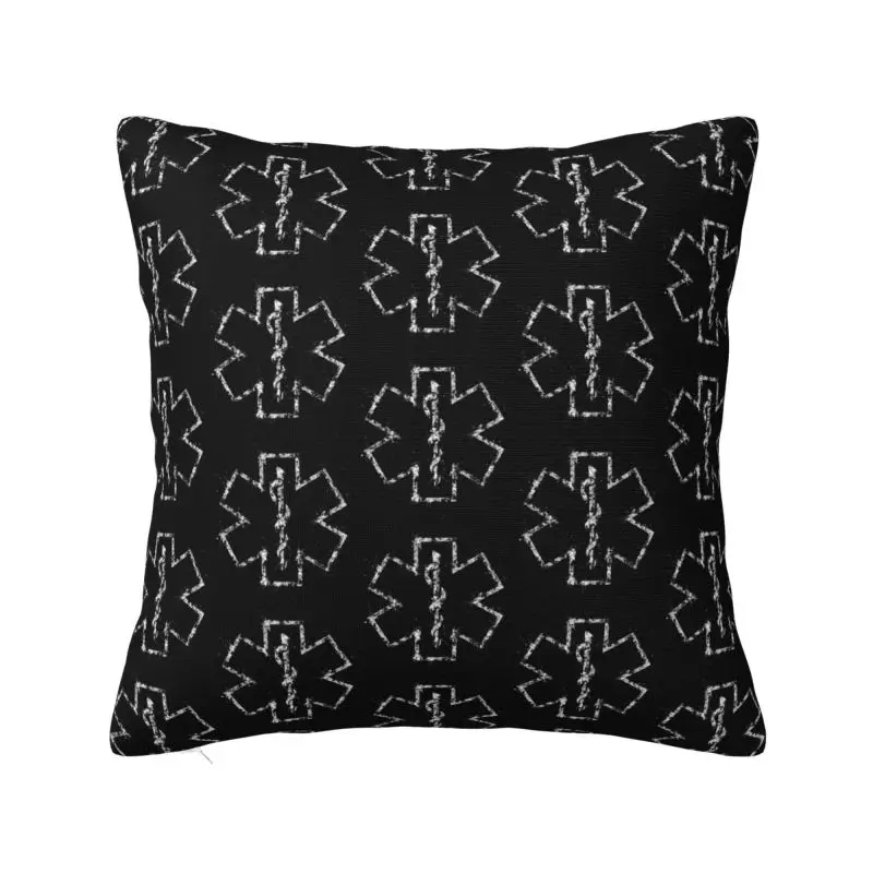 

Custom Star Of Life EMT Pillow Case 45x45cm for Living Room Emergency Medical Paramedic Luxury Cushion Cover Square Pillowcase