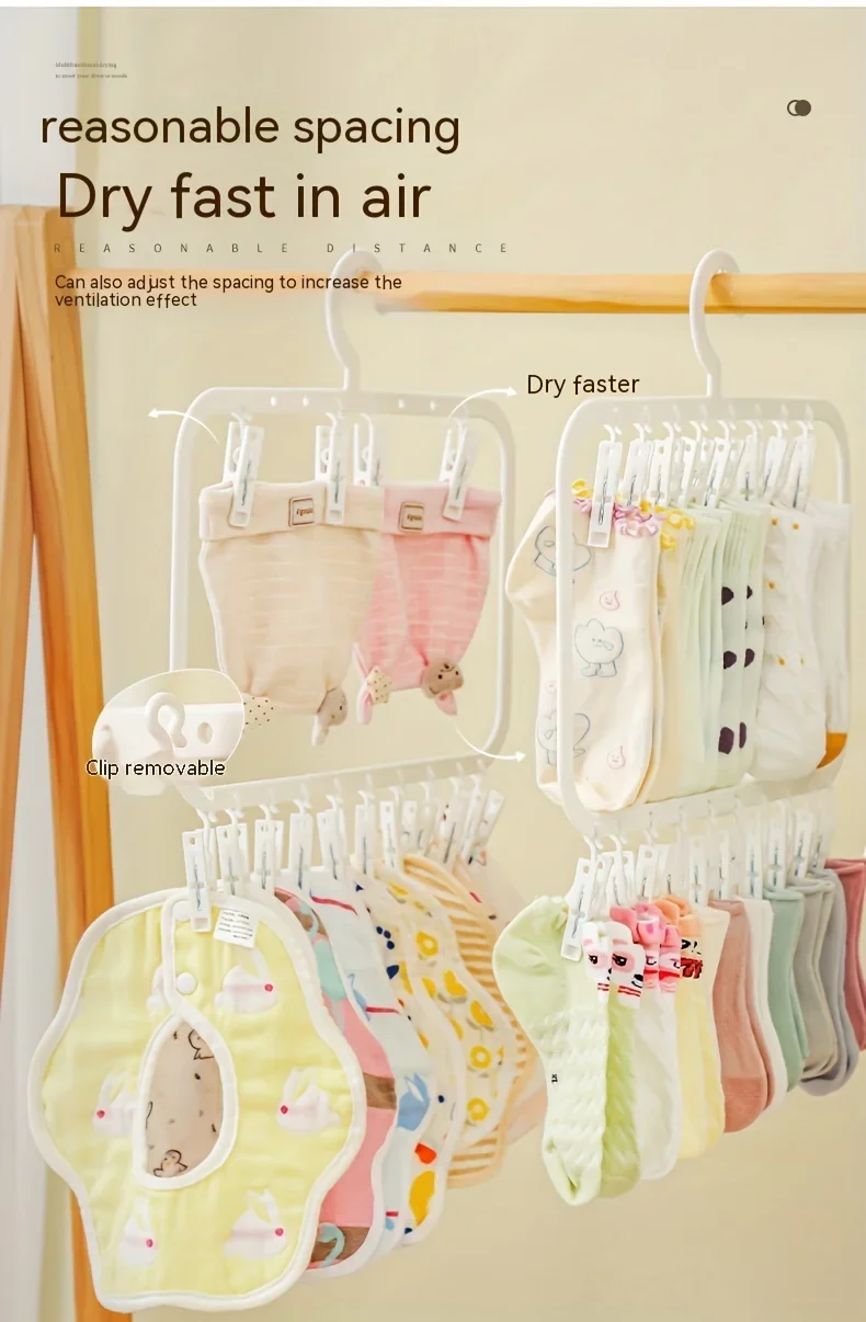 Multi-clip Socke Trocknen Rack Multi-funktionale Abnehmbare platzsparende Socken Unterwäsche Baby Speichel Handtuch Haushalt Lagerung Rack – Detail 6
