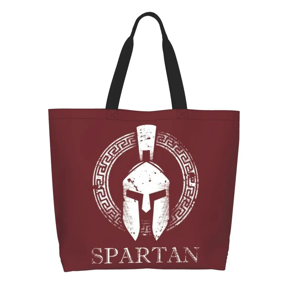 Spartan Molon Labe Sparta Groceries Shopping Bags Cute Printing Canvas Shopper Shoulder Tote Bags Large Capacity Durable Handbag