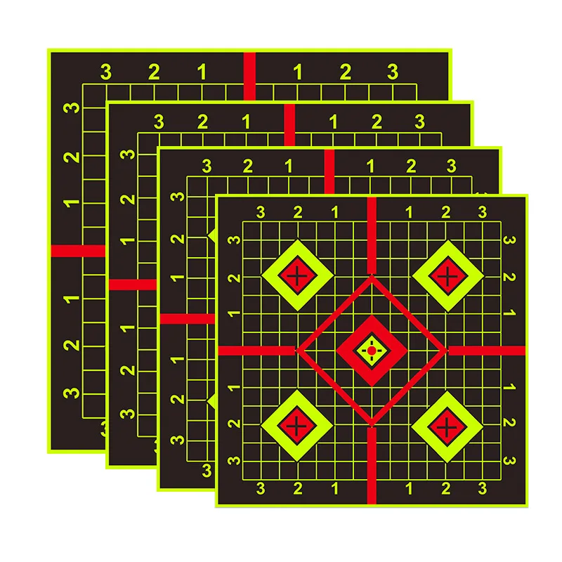 6/12 INCH Fluorescent Target Paper Gun Shooting Target Shooting Stickers Practice Reactive Sputtering Shooting Rifle Stickers