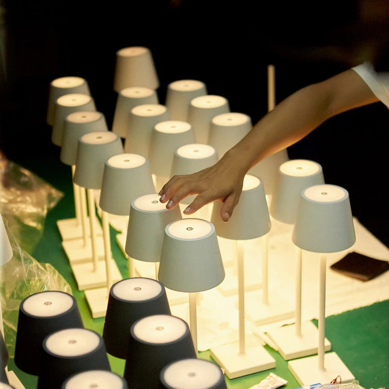 LED Lamp Bedside Table Vintage Dimmable 5200 mAh Battery Operated Waterproof IP54 Wireless Table Lamp Candle Warmer 3000K USB