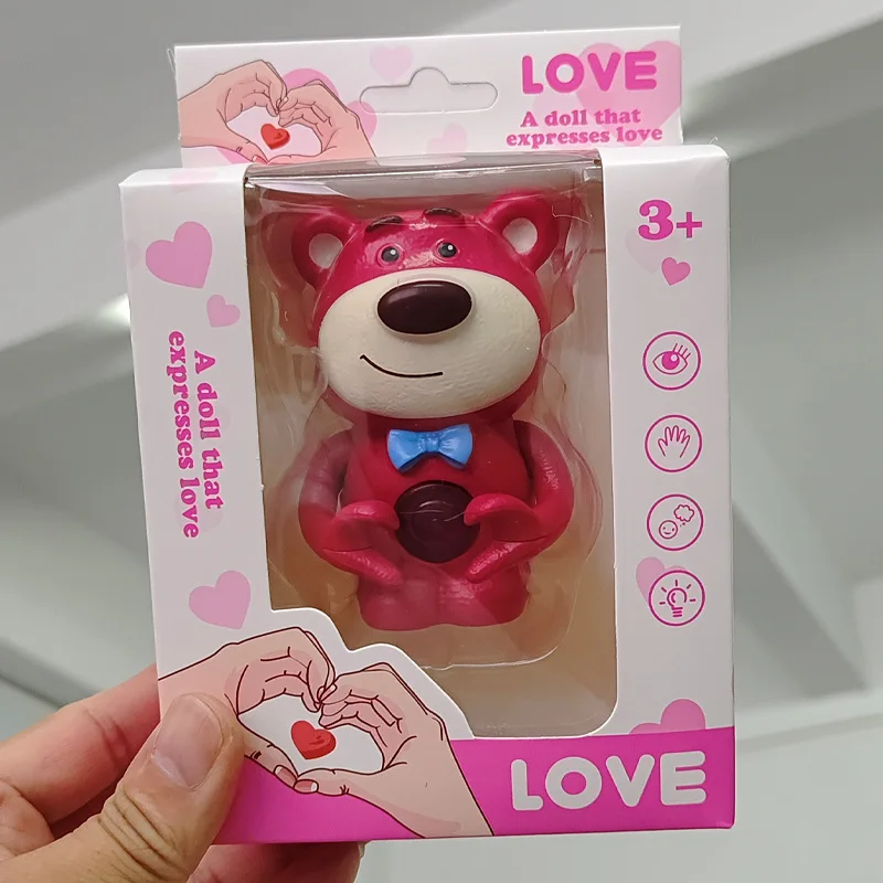 

Disney Anime Lotso hand heart Can say i love you luminescence doll model decoration toy Crafts Confession girlfriend Small gifts