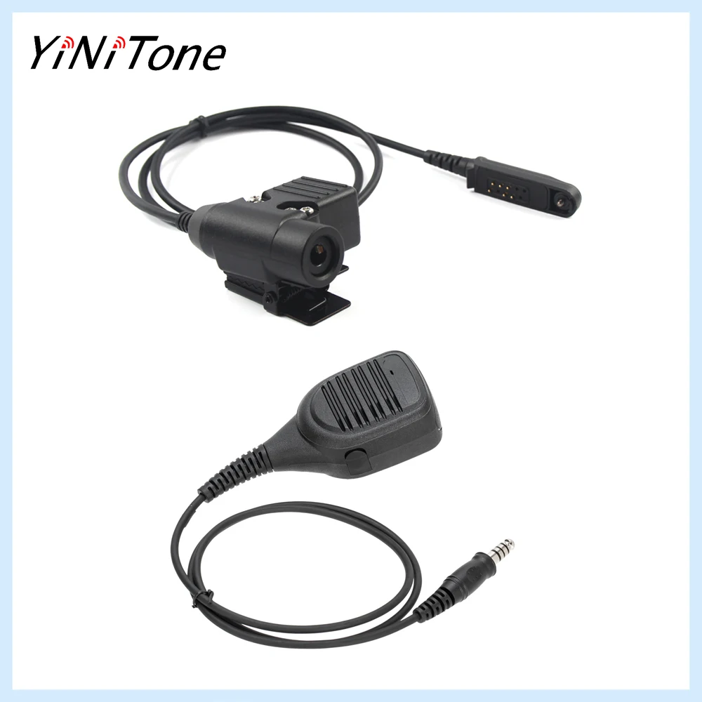 

Walkie Talkie CB Radio 7.1mm NATO Speaker Mic with U94 PTT Adapter For Baofeng UV9R UV-9R Plus UV-XR BF-A58