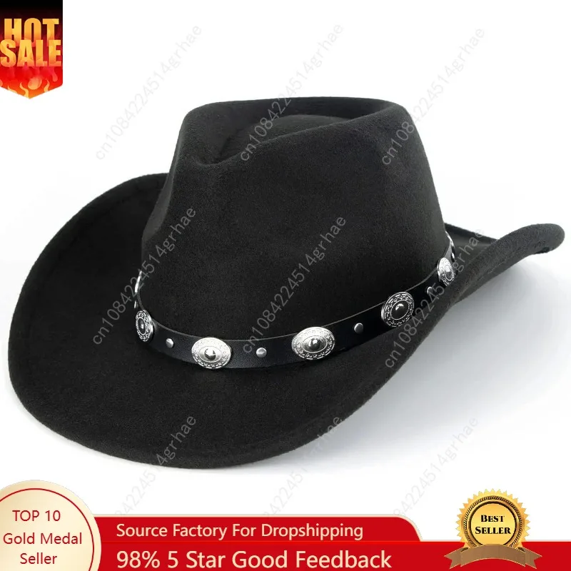 

Kids Wide Brim Western Cowboy Cowgirl Hat - Boys Girls Felt Fedora Hats for 2-6 Years