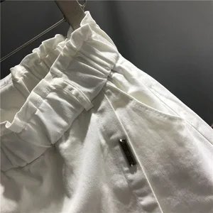 تنورة الدنيم القصيرة عالية الخصر مرنة نصف تنورة كبيرة جدا رقيقة على شكل حرف A خط ملفوفة الأرداف السمين السراويل الأوروبية متعددة الاستخدامات جديد أفضل 10 تنورة مبيعات للنساء السمينات - No7