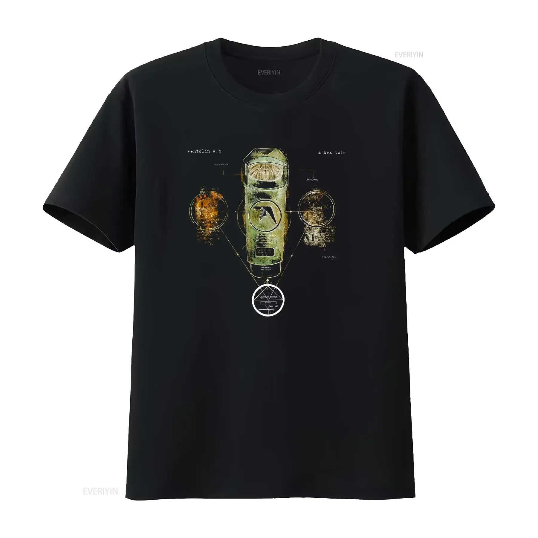 تي شيرت Aphex Twin Ventolin بأكمام طويلة أو قصيرة عتيق مغسول ومريح وناعم ورسومات عصرية للجنسين ملابس خروج