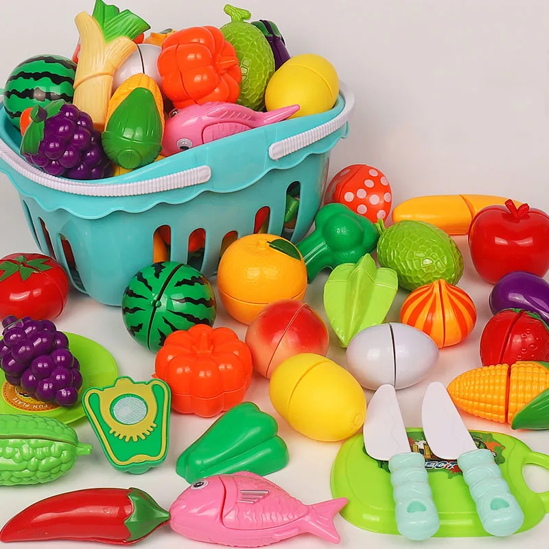 

Fruit Toy Children's Play Kitchen Cut Vegetables Pizza Cut House Toy Set Baby Boy Girl Cut Music