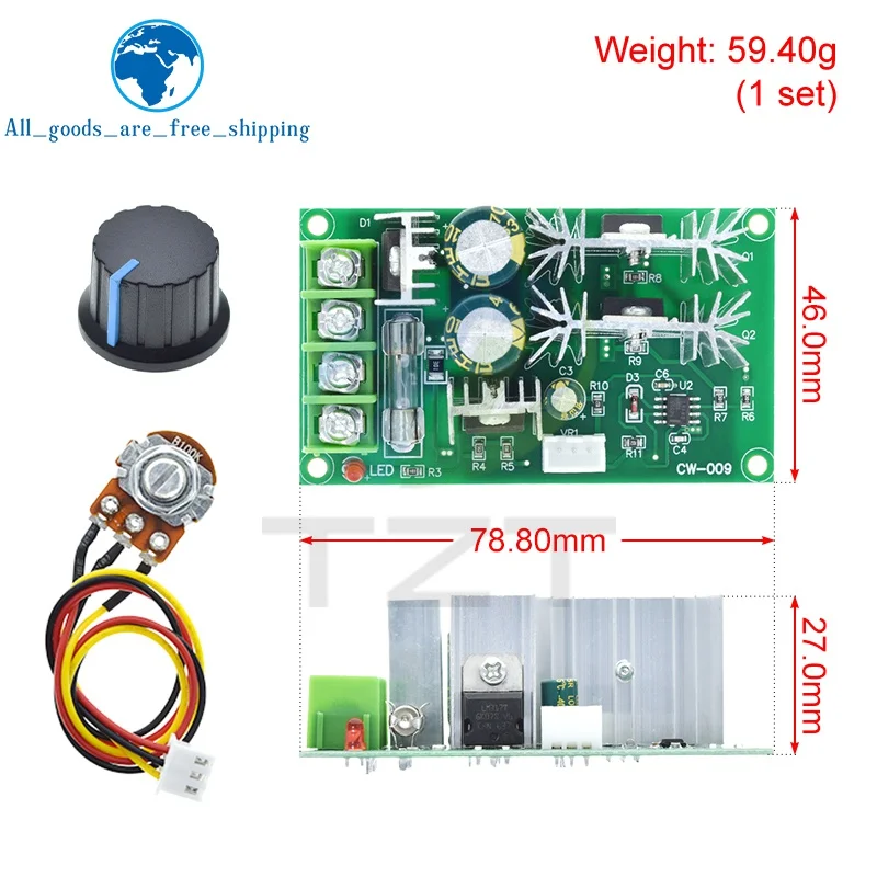 DC10-60V DC 10-60V Motor Speed Control PWM Motor Speed Controller Switch 20A Current Voltage regulator High Power Drive Module