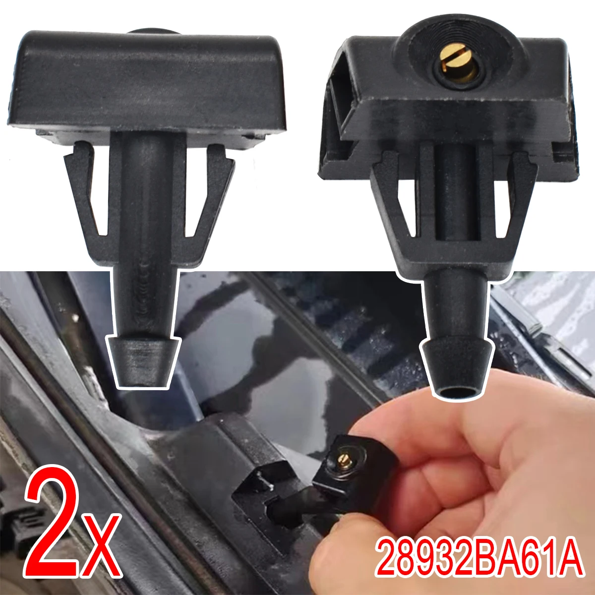 2X Front Windshield Wiper Washer Water Spray Nozzle Jet For Nissan TIIDA SYLPHY X-trail JUKE F15 Venucia D50 R50 Car Accessories