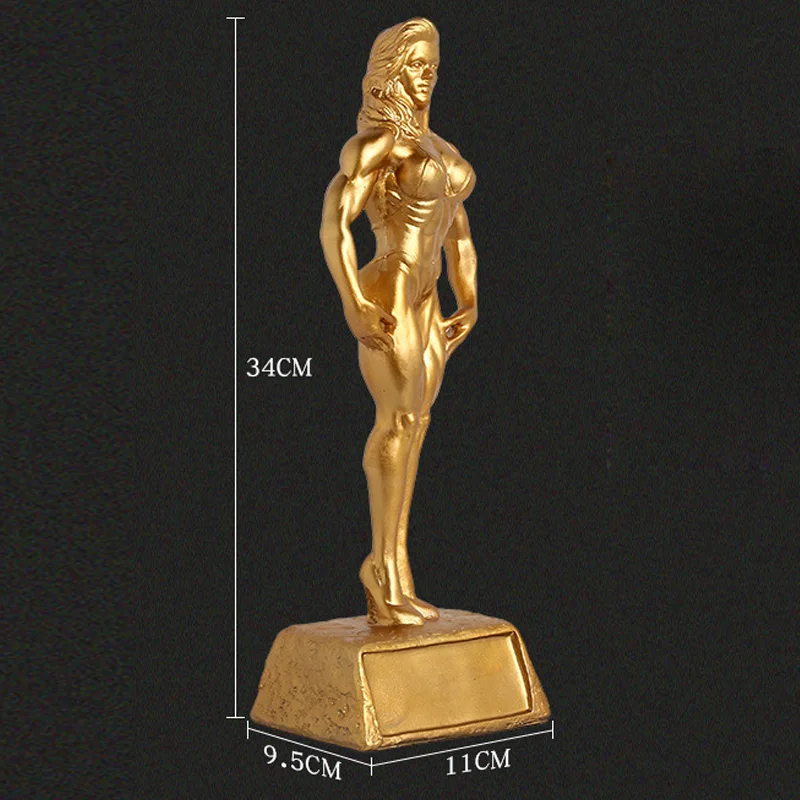 European Bodybuilding Competition Trophy, Muscle Man, High-End Character Sculpture Decoration, Fitness Trophy Customization