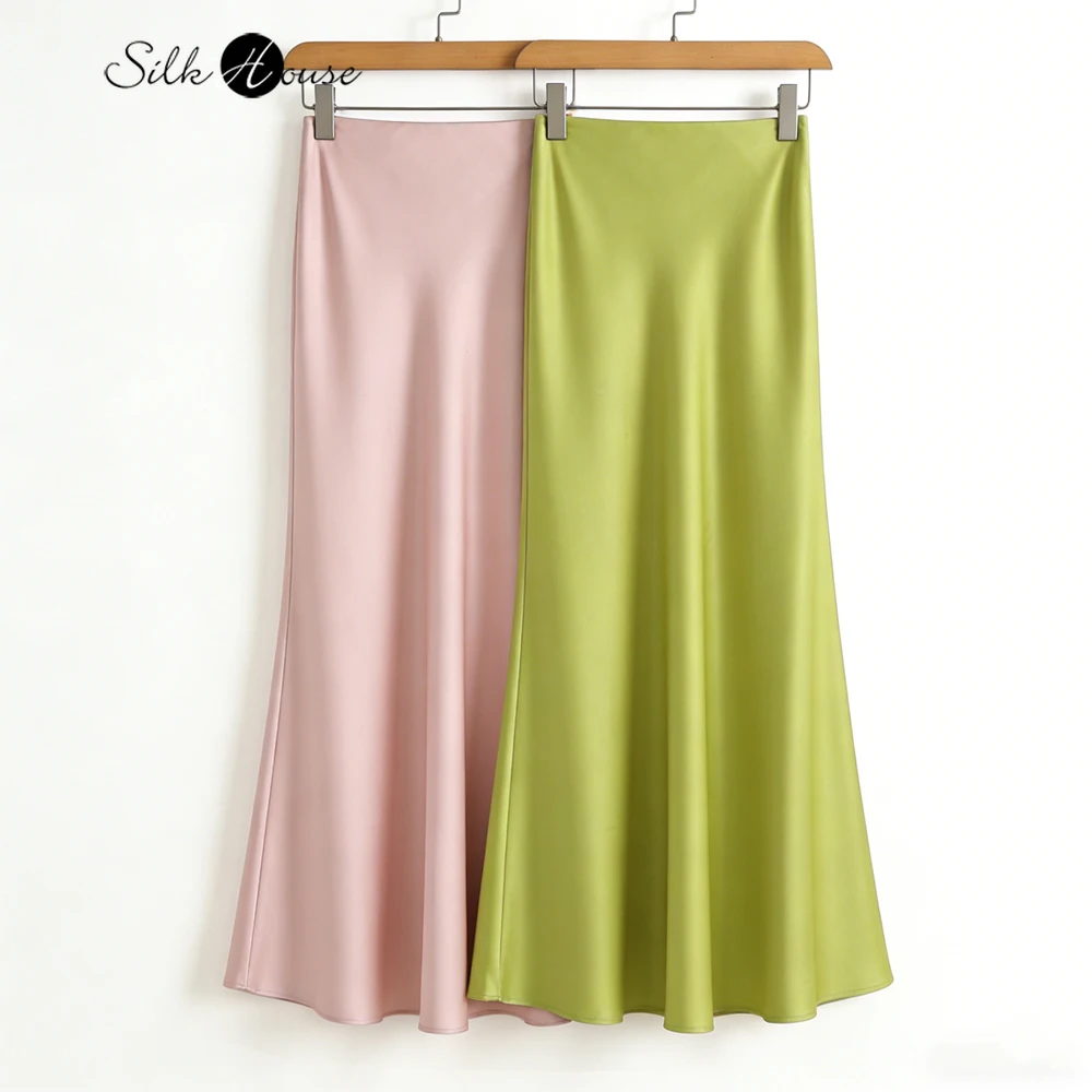 

Женская модная юбка-карандаш из 100% натурального шелка тутового шелкопряда с эластичным поясом и облегающим силуэтом, новая коллекция Весна 2026