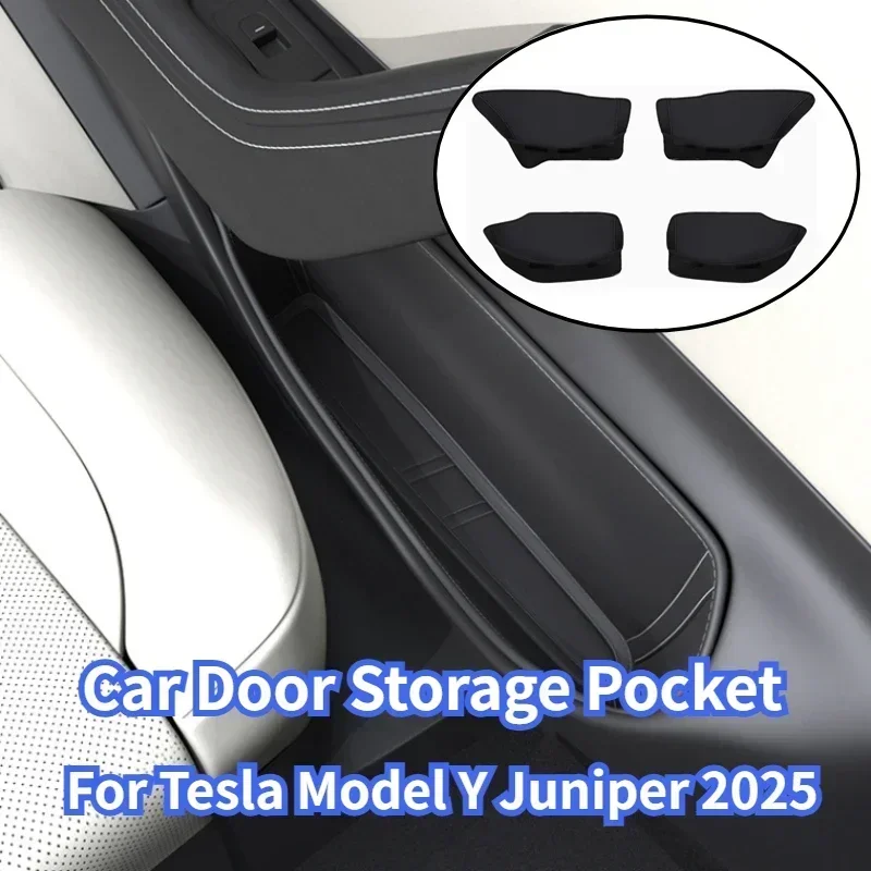 

Новый дверной ящик для хранения Tesla Model 3/Y Juniper 2025, дверной слот, коврики для хранения, защитная накладка, кожаные автомобильные аксессуары из наппа