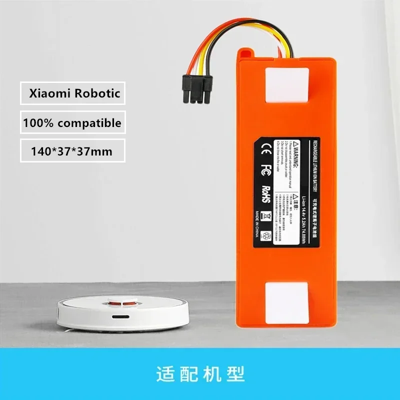

Robotic Vacuum cleaner Replacement Battery for Xiaomi Robot Roborock S50 S51 S55 Accessory Spare Parts li-ion battery 7800mAh