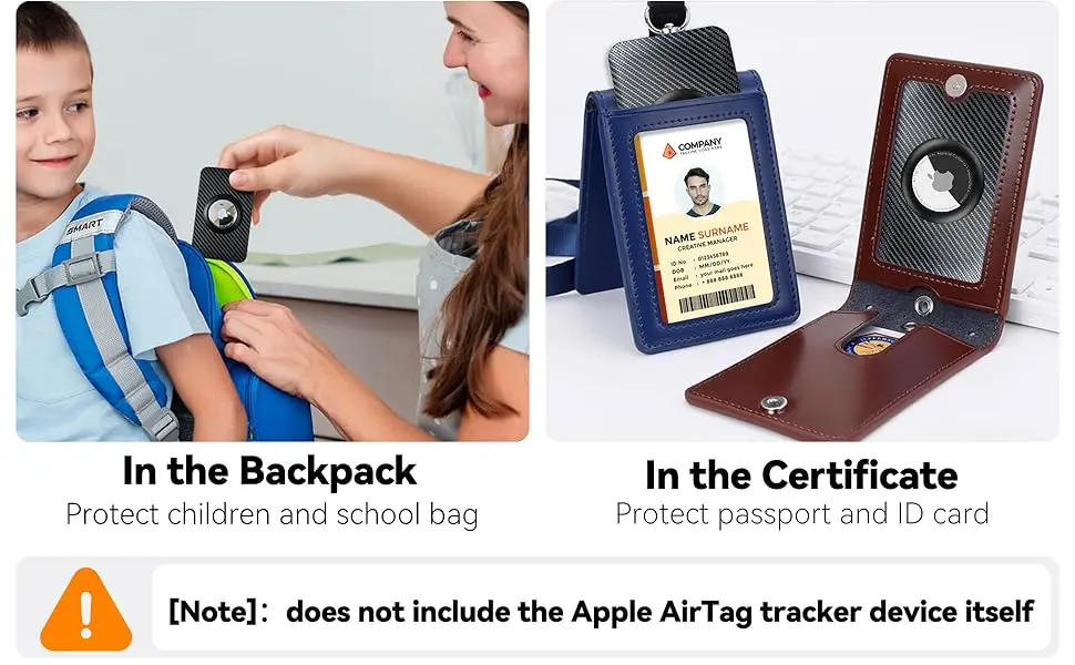 Eayburst AirTag Kartenhalter für Apple AirTag, Brieftaschen-Einsatz aus ultra-dünnem Carbonfaser, Kartenetui für Geldbörse und Rucksack – Detail 7