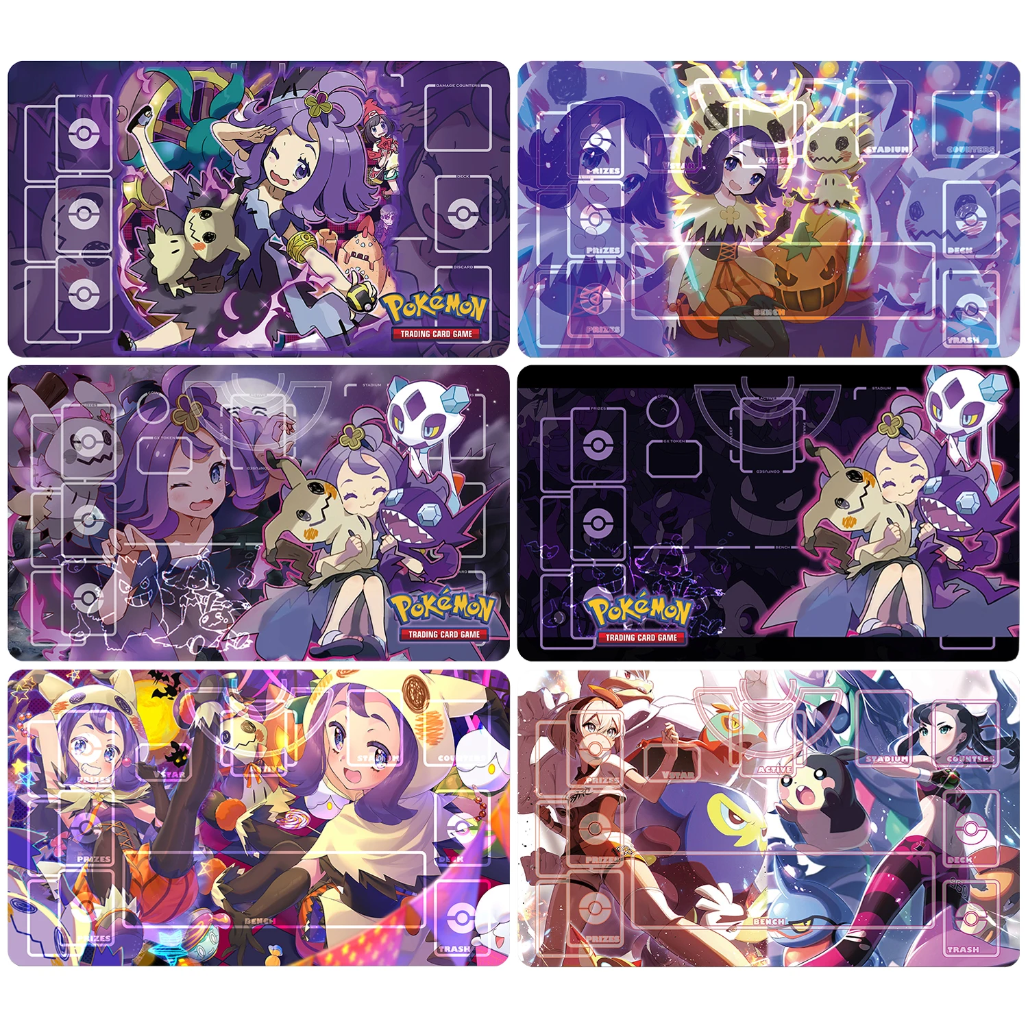 Diy 60*35*0.2cm PTCG Dedicated Battle GAME Card Mat Acerola Kamitsure Skyla Gift Toy Game Anime Table Mat