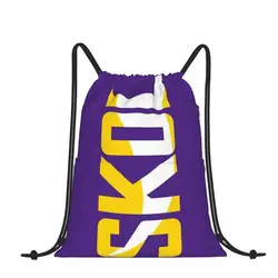 Zaino con coulisse Minnesota Vikings Skol borsa a tracolla con testo tasca con cerniera borsa per escursioni sportive e da viaggio