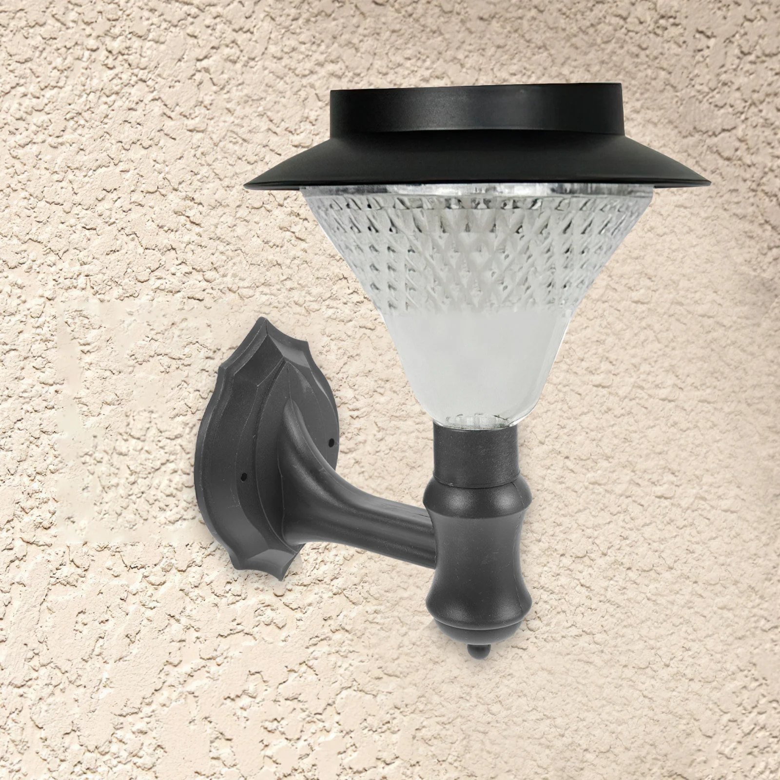 2 قطعة حامل مصباح الجدار البلاستيكي النمط الصناعي لغرفة النوم الحمام المطبخ الشرفة الممر قاعدة إضاءة الشمسية الإضاءة في الهواء الطلق