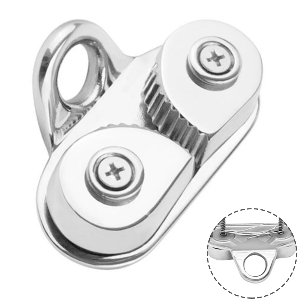 Sale 85 X 38mm Boat Pulley Rope Clamp Stainless Steel Cam Cleat Fairlead For Marine Sailing Sailboat Kayak Canoe