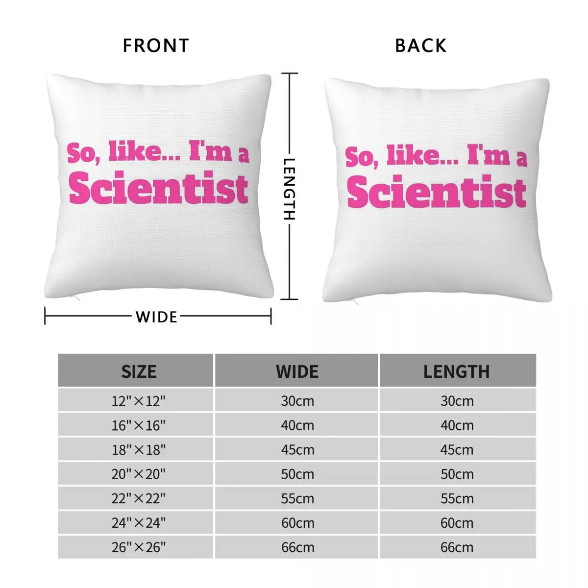 So Like I'm A Scientist Square Pillowcase Polyester Linen Velvet Pattern Zip Decor Bed Cushion Cover 45x45
