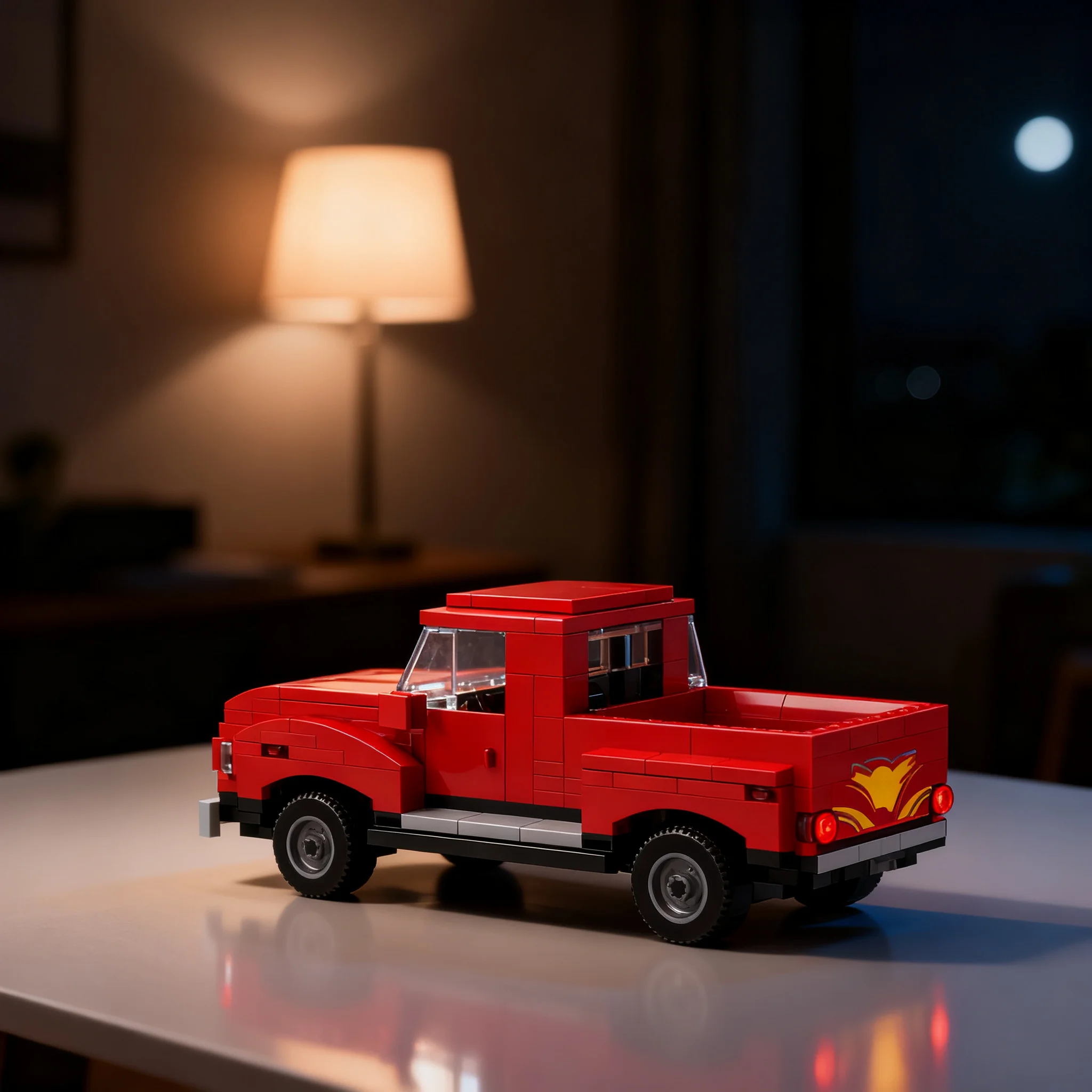 219pcs MOC Pickup Truck Red MOD City Model Building Blocks Construction Toys Christmas Gifts Assemble Creative Idea Presentation