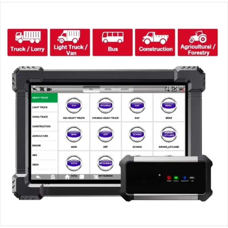 Diagnostic Tool Full System Code Reader ABS Oil Reset SAS DPF 24V Heavy Duty Truck Auto Scanner 2023