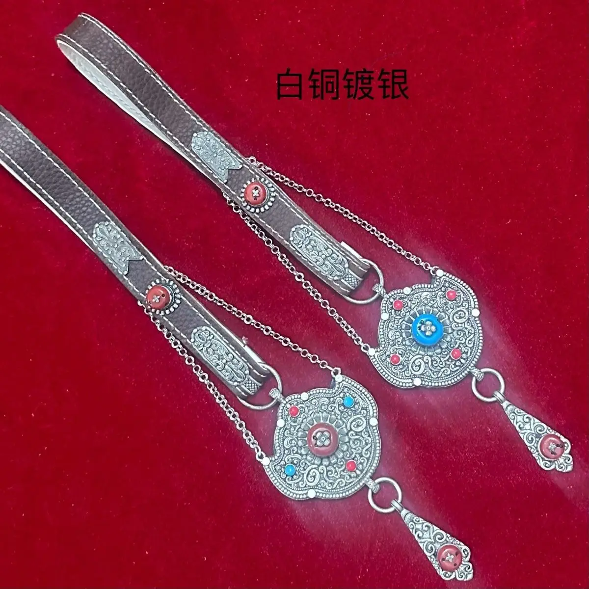 

Tibetan handmade new fine pendant white copper silver plated waist chain waist accessories