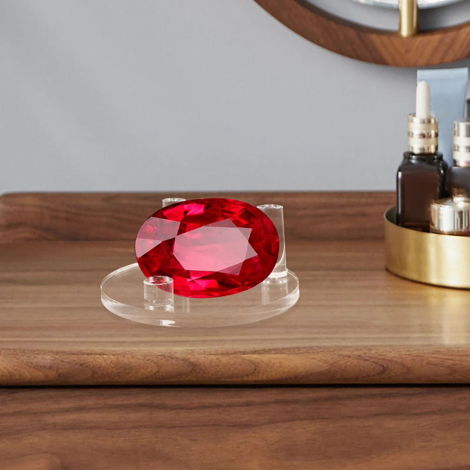 

Jewelry Display Stand Acrylic Small Clear 11x11cm Pedestal for Collectibles Crystal Gemstone Rocks Museum Home Decor Gift