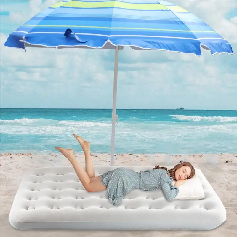 Inflatable Bed Double-Sided Blow Up Mattress Portable Blow Up Airbed For Guests Folding Inflatable Mattresses For Home Use And