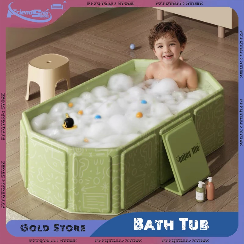 Folding Durable Baby Tub Baby Bath Tubs Portable PVC Thicken SPA Hot Large Tubs with Shower Car Use Newborn Child Bathtub ﻿