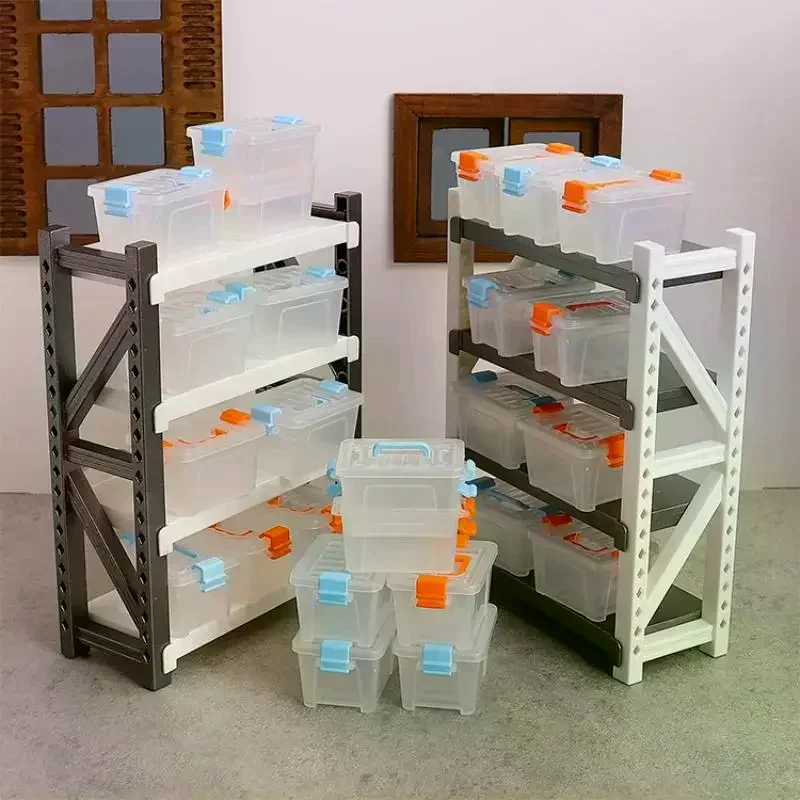 5 pçs casa de bonecas mini caixa armazenamento transparente caixa de ferramentas modelo casa de bonecas decoração casa de bonecas micro cena decoração adereços
