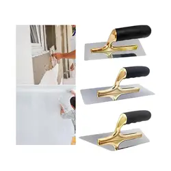 Pala de masilla de acero inoxidable para decoración de pared de estuco, paleta de enyesado con mango suave y agarre cómodo