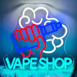 Vape Shop Neon Sign LED Neon Light For Smoke Shop Smoke Bar Retail Store Man Cave Business Neon Open Sign For Window Decor