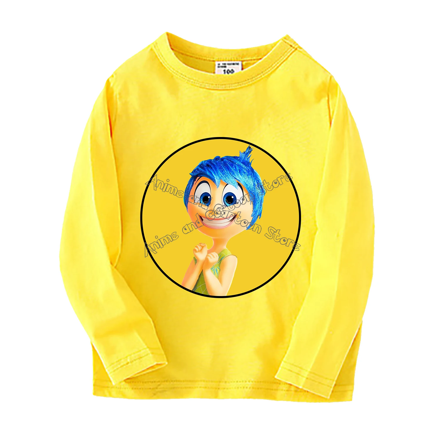 Disney Inside Out 2 Koszulka dziecięca z długim rękawem Cartoon Anime Casual Cotton Clothes Cute Boy Girl Blouse Fashion Kids Top Gift