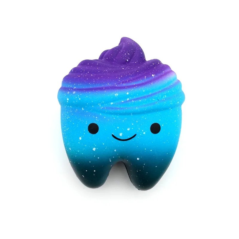 Squishy Morbido Squisito Divertimento Galassia Dente stellato Giocattoli denti Profumati Squish Lento Aumento Antistress Spremere Giocattolo Squishe