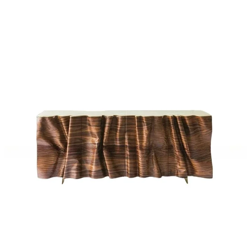 Light luxury dining side cabinet, living room integrated against the wall, high-end solid wood locker