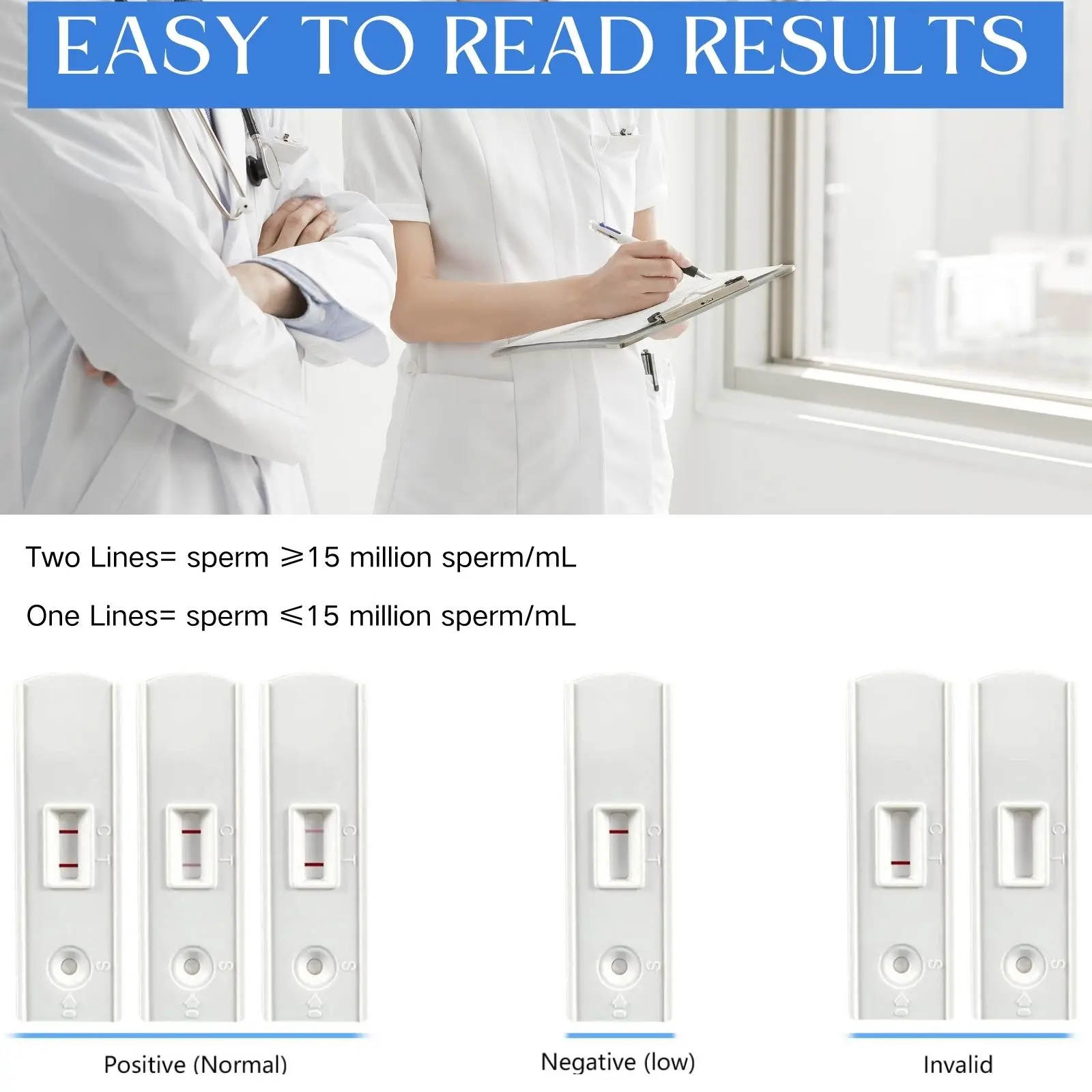 Male Fertility Sperm Test Kit Sperm Quality Home Test Shows Normal or Low Sperm Count-Easy to Read Results, Accurate and Private