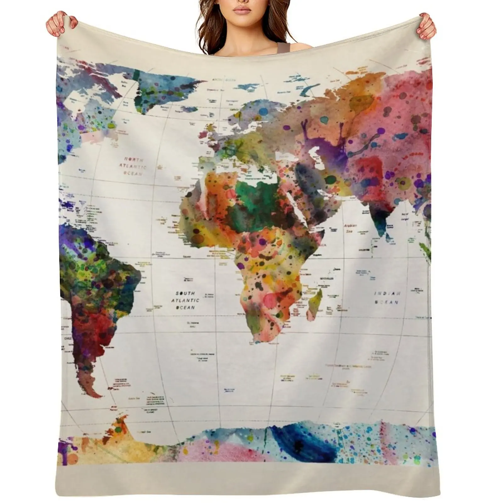 Map Throw Blanket C…