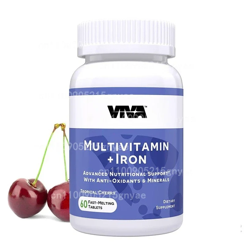 

Premium Iron Free Multivitamin - Ultra Pure Minerals- Boost Energy & Vitality - Non-GMO 60 Pills