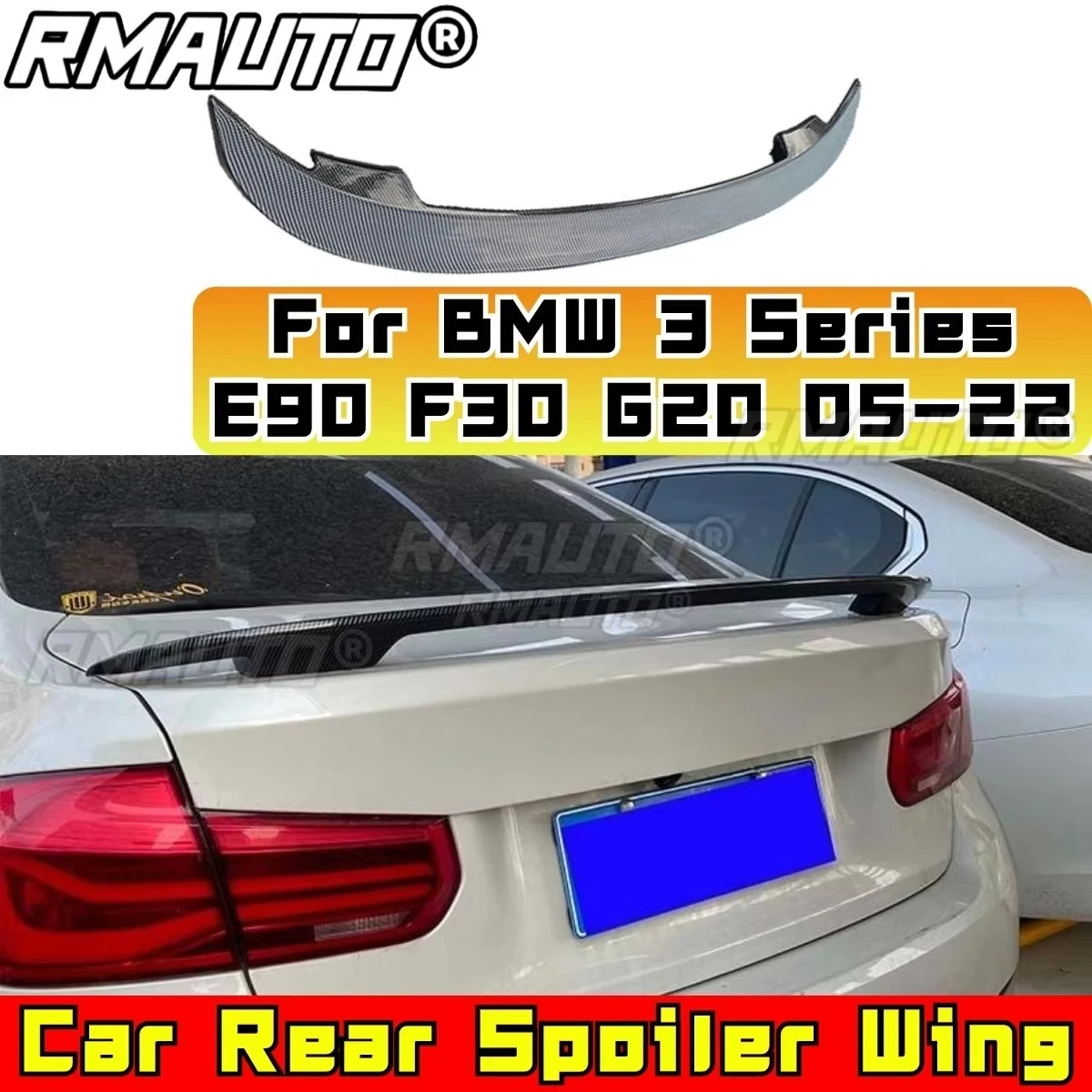 

Car Rear Trunk Spoiler Wing Modification Part for BMW 3 Series E90 F30 G20 2005-2022 Rear Trunk Spoiler Wing Car Accessories