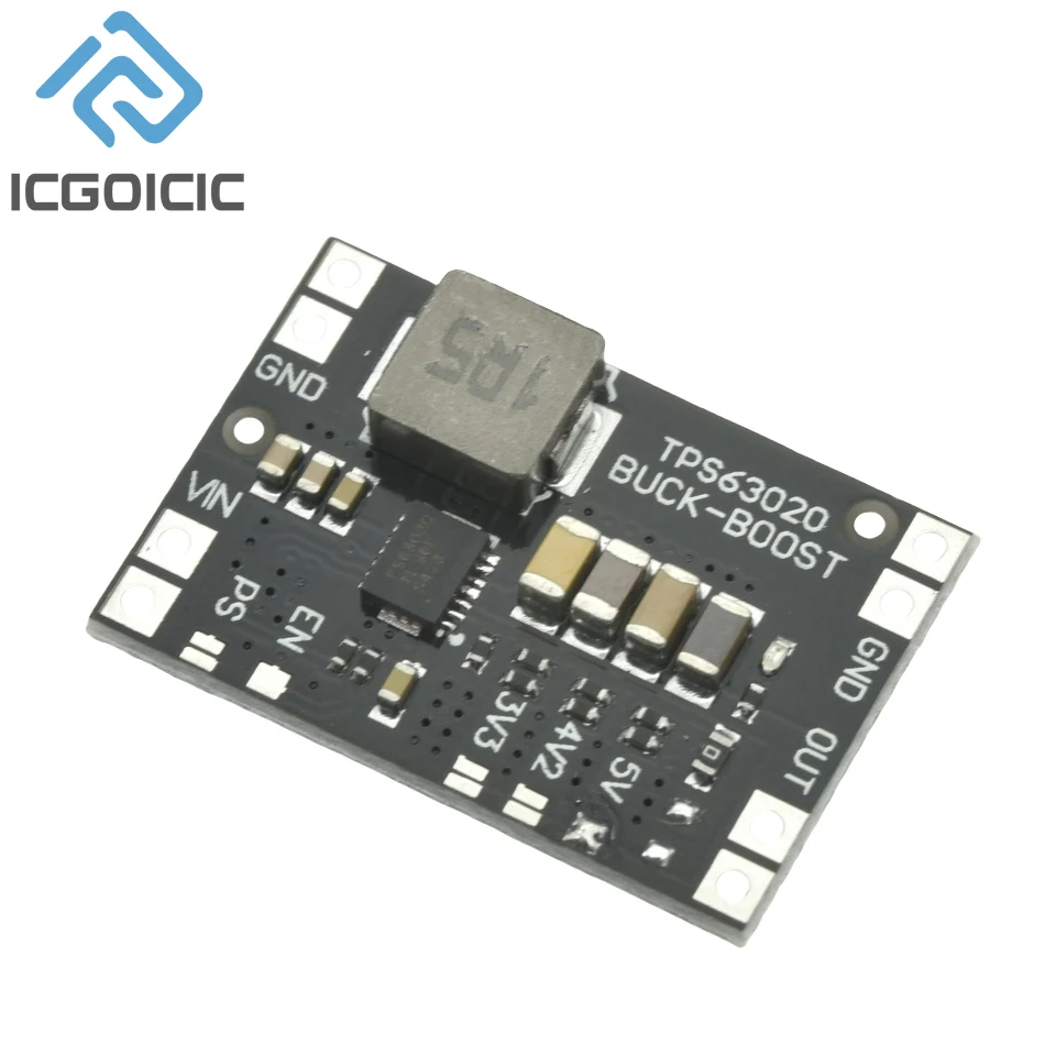 TPS63020 3.3V 4.2V 5V Lithium Battery Automatic Boost Buck Step Up Down Module XL63020 Microcontroller Power Low Ripple